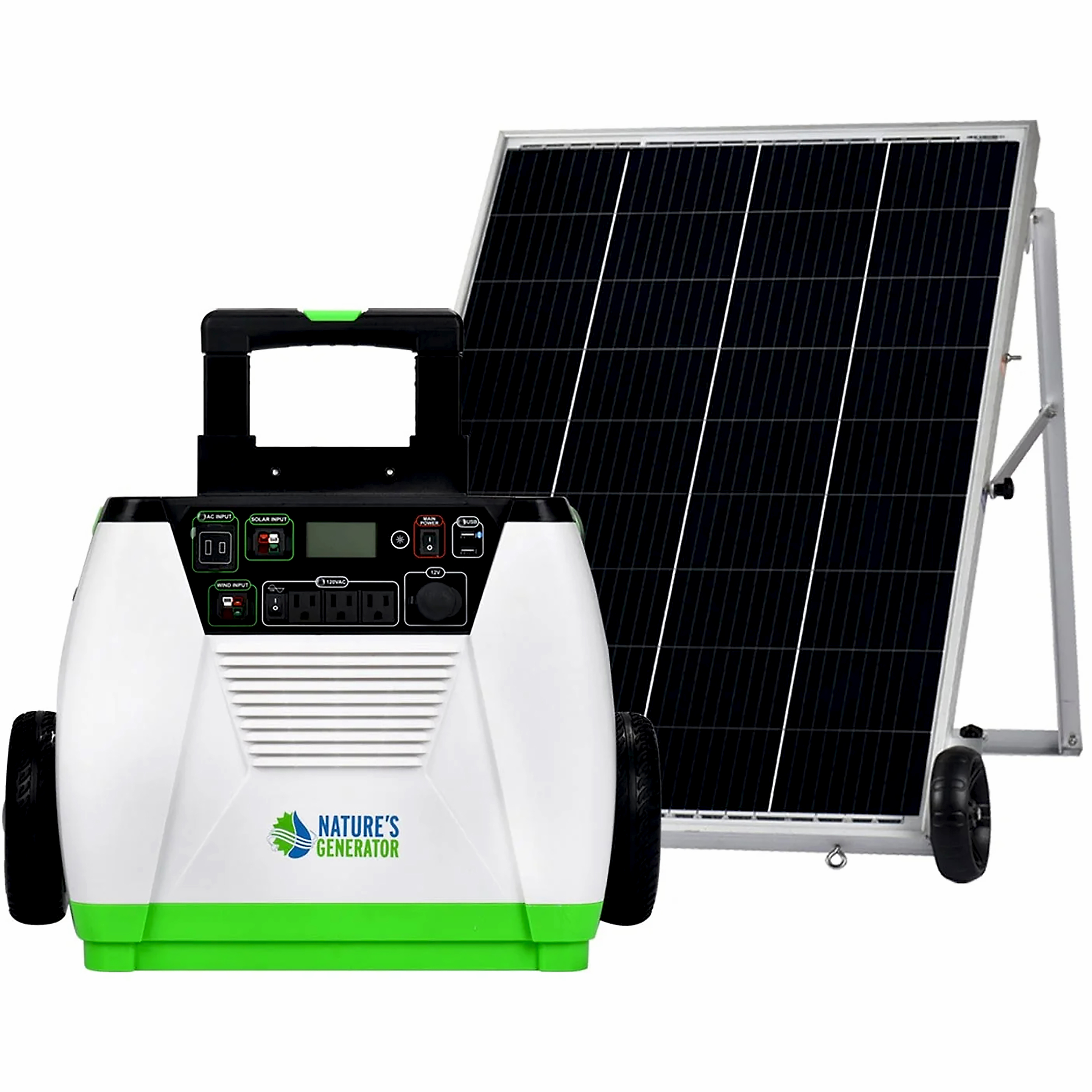 Nature's Generator 1800 Watt Portable Inverter Generator with Solar Power Panel