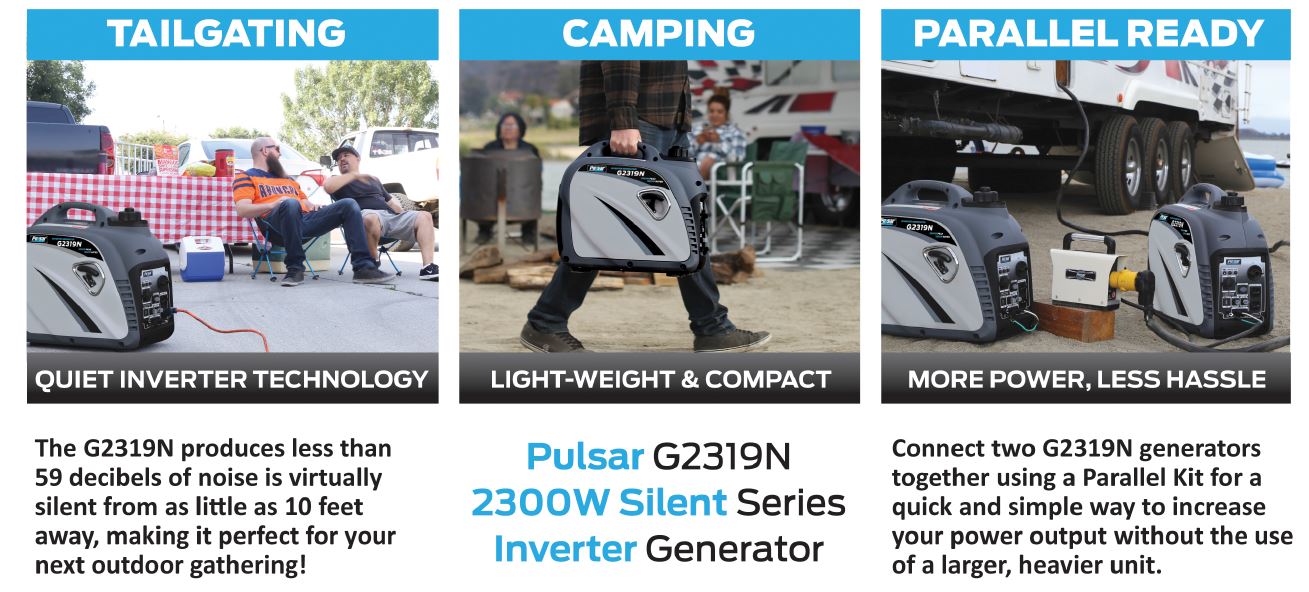 Pulsar PG2300iS 2,300W Rated Watts Closed Frame Diesel-Powered Generator
