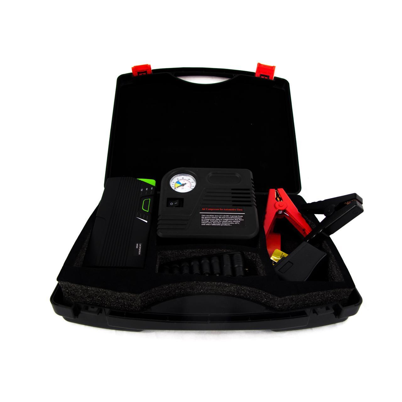 Race Sport Mini Emergency Jump Start Kit 16,800Mah Jump Pack W/ Air