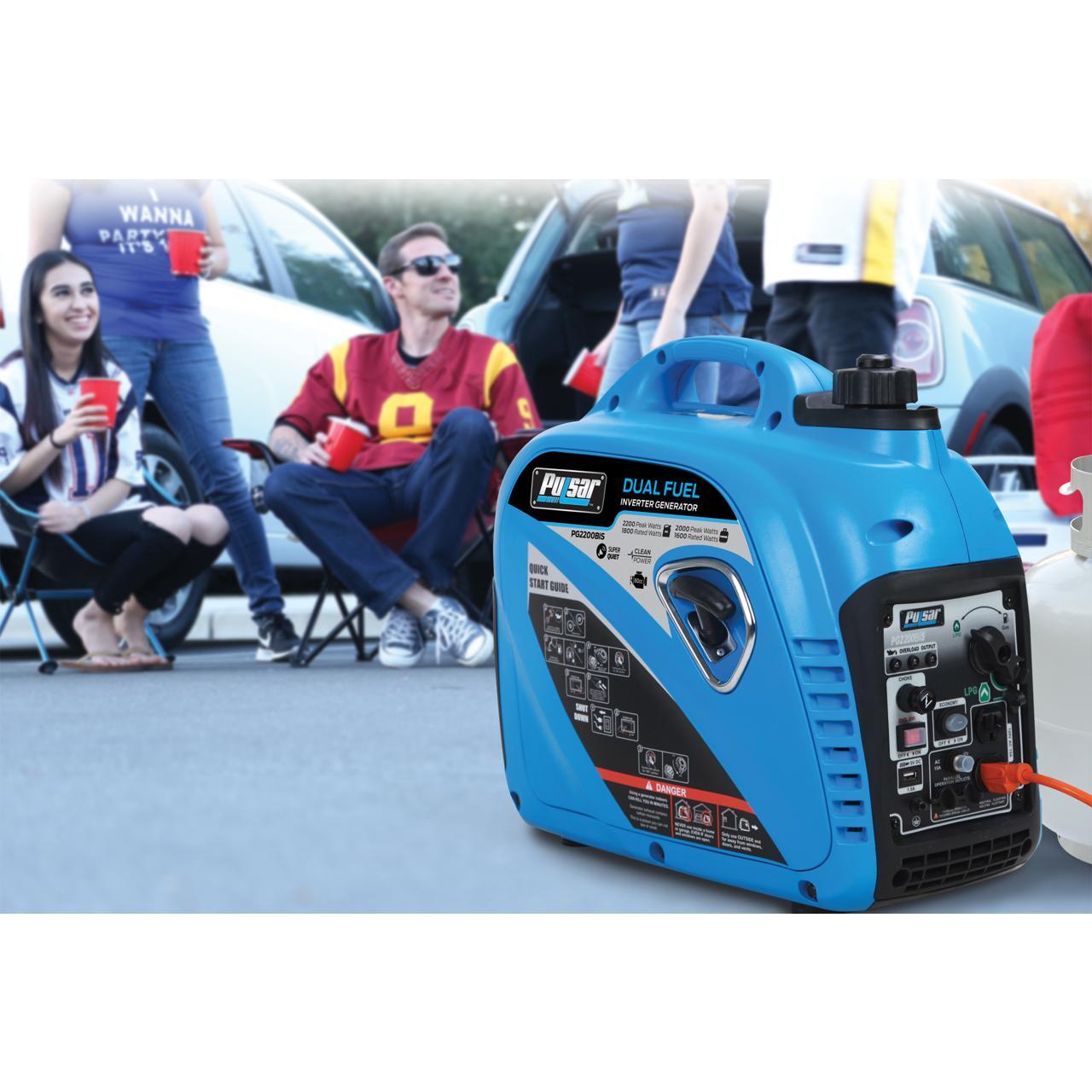 Pulsar 2,200W Portable Dual Fuel Quiet Inverter Generator with USB