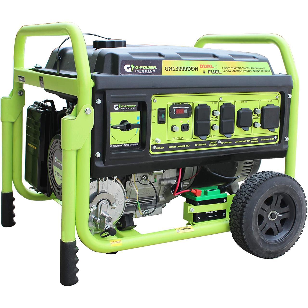 GreenPower America GN13000DEW 13000Watt Dual Fuel Gas/Propane Powered