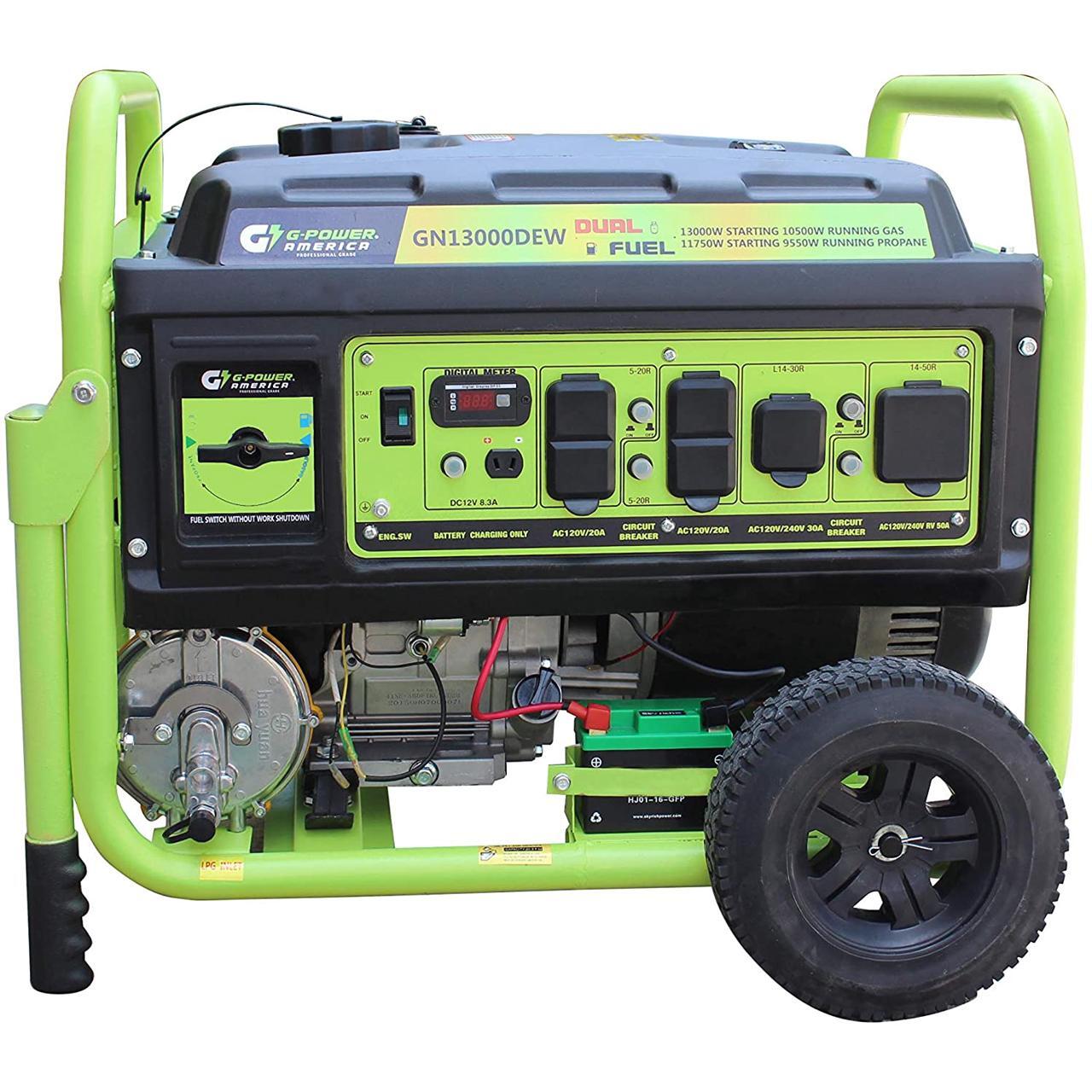 GreenPower America GN13000DEW 13000Watt Dual Fuel Gas/Propane Powered