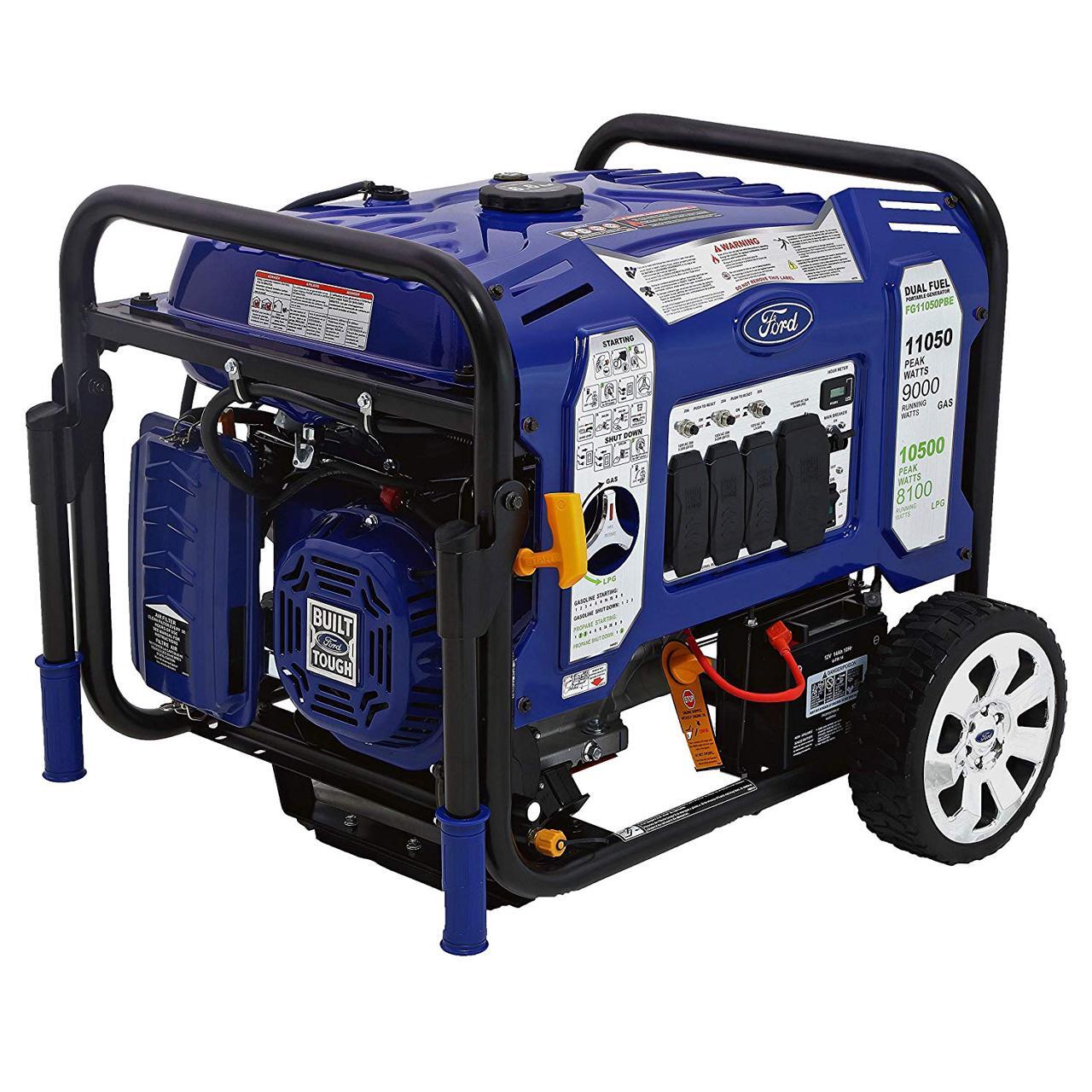 Ford 11,050 Peak Watt MFrame Dual Fuel Portable Generator with Switch