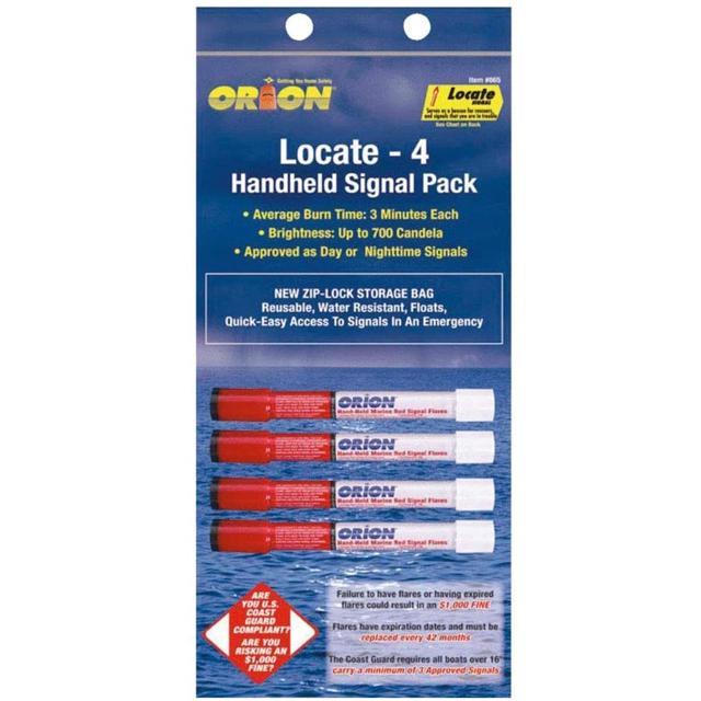 Orion Safety 865, Locator Marine Hand-Held Red Flare Pack of 1 